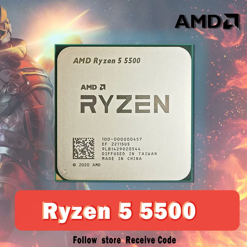 [Com Taxa] Processador Amd Ryzen 5 5500 R5 5500 3,6 Ghz 6 Ncleos E 12 Threads 7nm L3 = 16m 100- 000000457 Soquete Am4